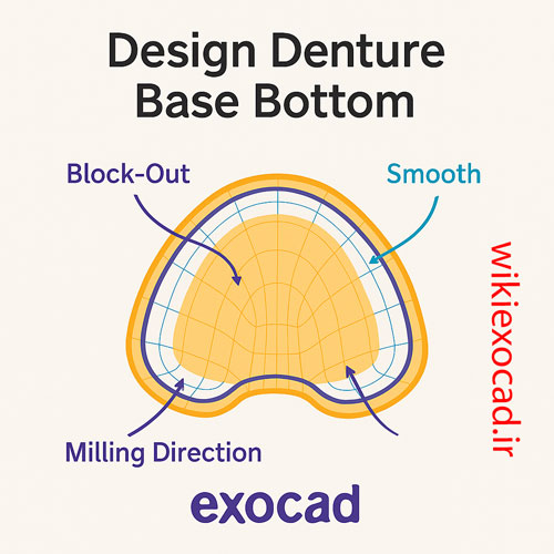 طراحی سطح پایین پایه پروتز (Designing Denture Base Bottom) در اگزوکد 1 طراحی سطح پایین پایه پروتز (Denture Base Bottom) در exocad
